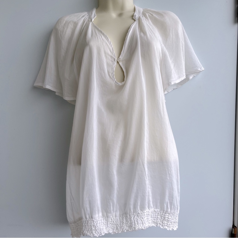 Trinity Cotton/ Silk White Blouse Size M